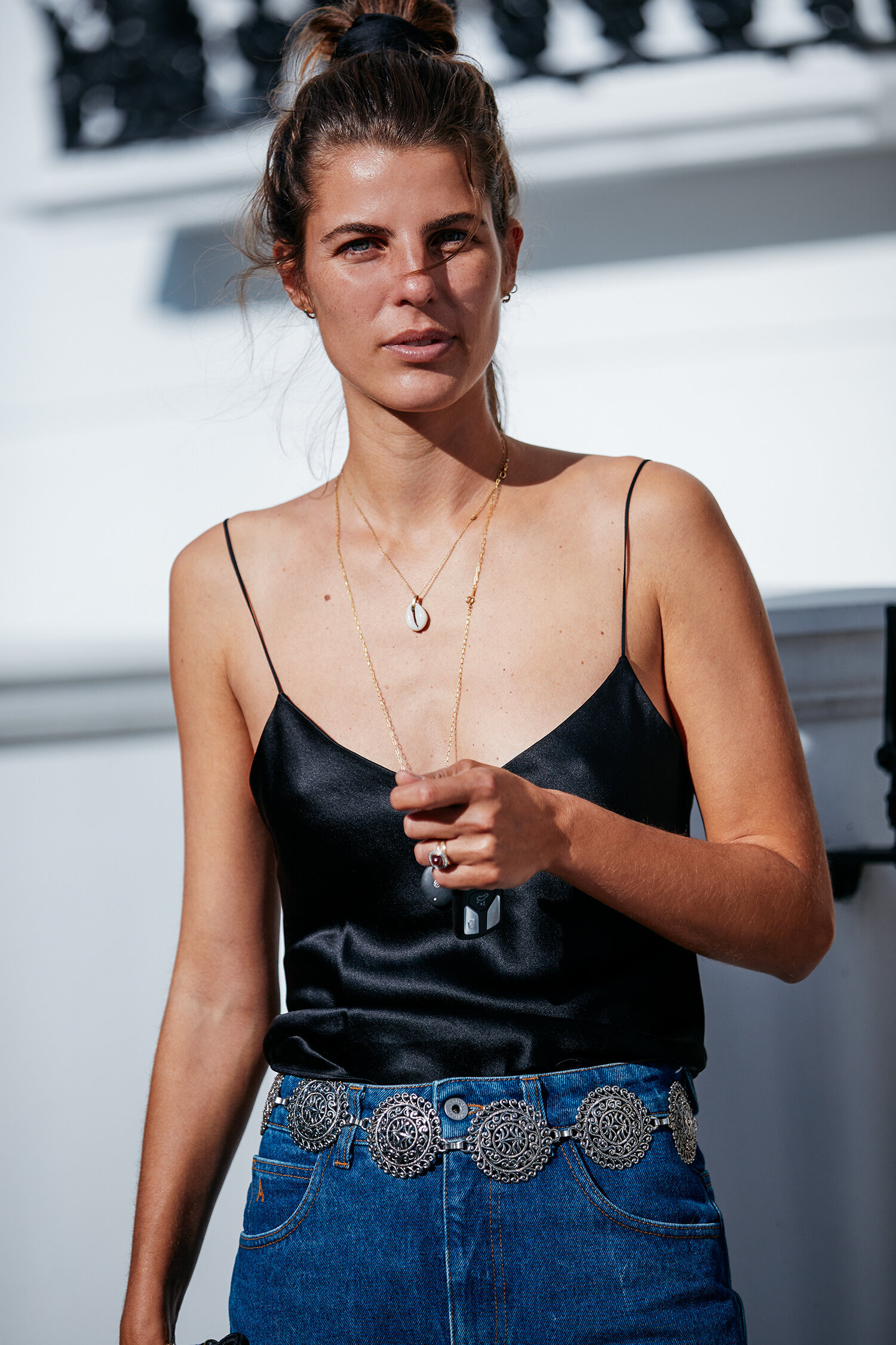 Essentials | The Kate | Silk V-Neck Cami in Black — REFINE